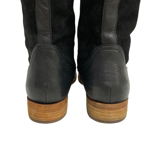 Kork Ease Black Suede Leather Knee High Riding Boots Buckle Zip Women's Sz 6.5M - Picture 8 of 16